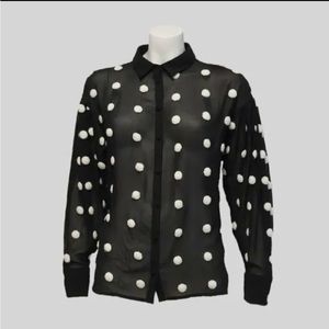 Zara Shirt button down blouse polka dots shirt